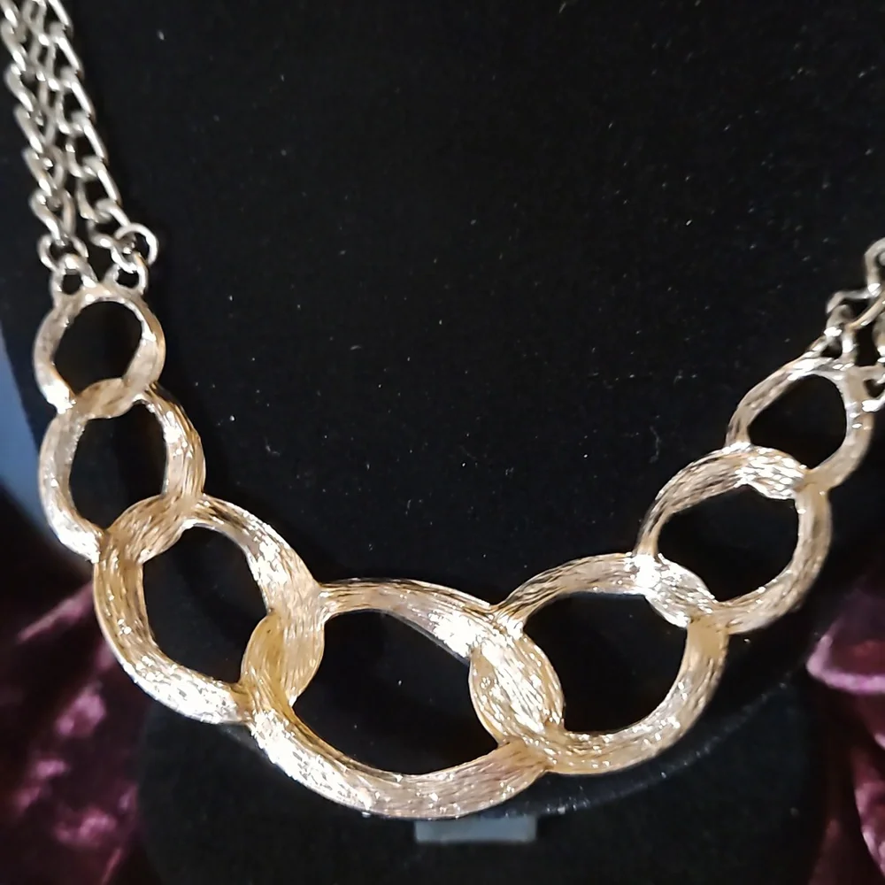 Double Chain Rhinestone Necklace - Picture 6 of 6